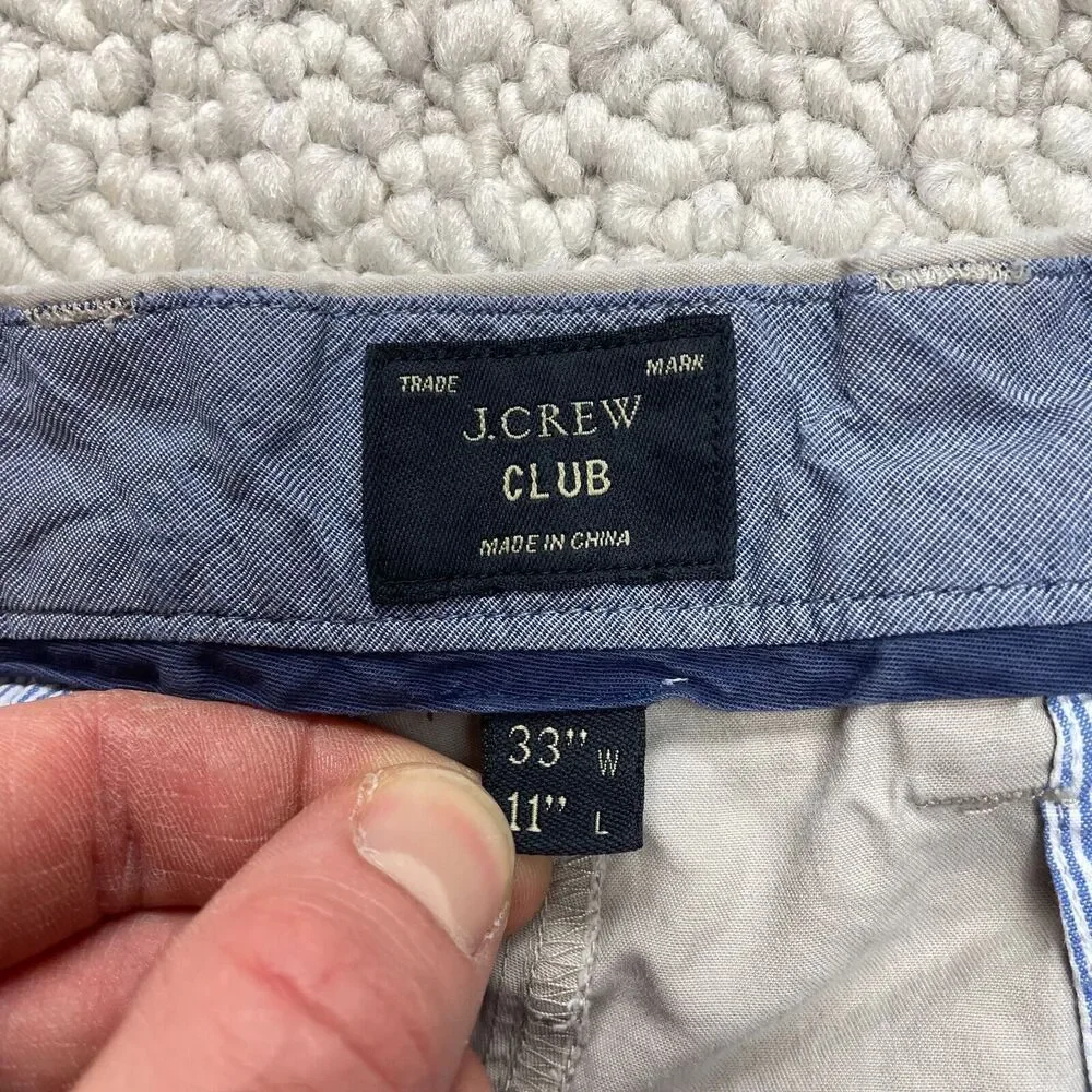 J.Crew Club Shorts Mens 33 Cotton Beige Chino Straight Solid 11
